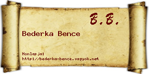 Bederka Bence névjegykártya